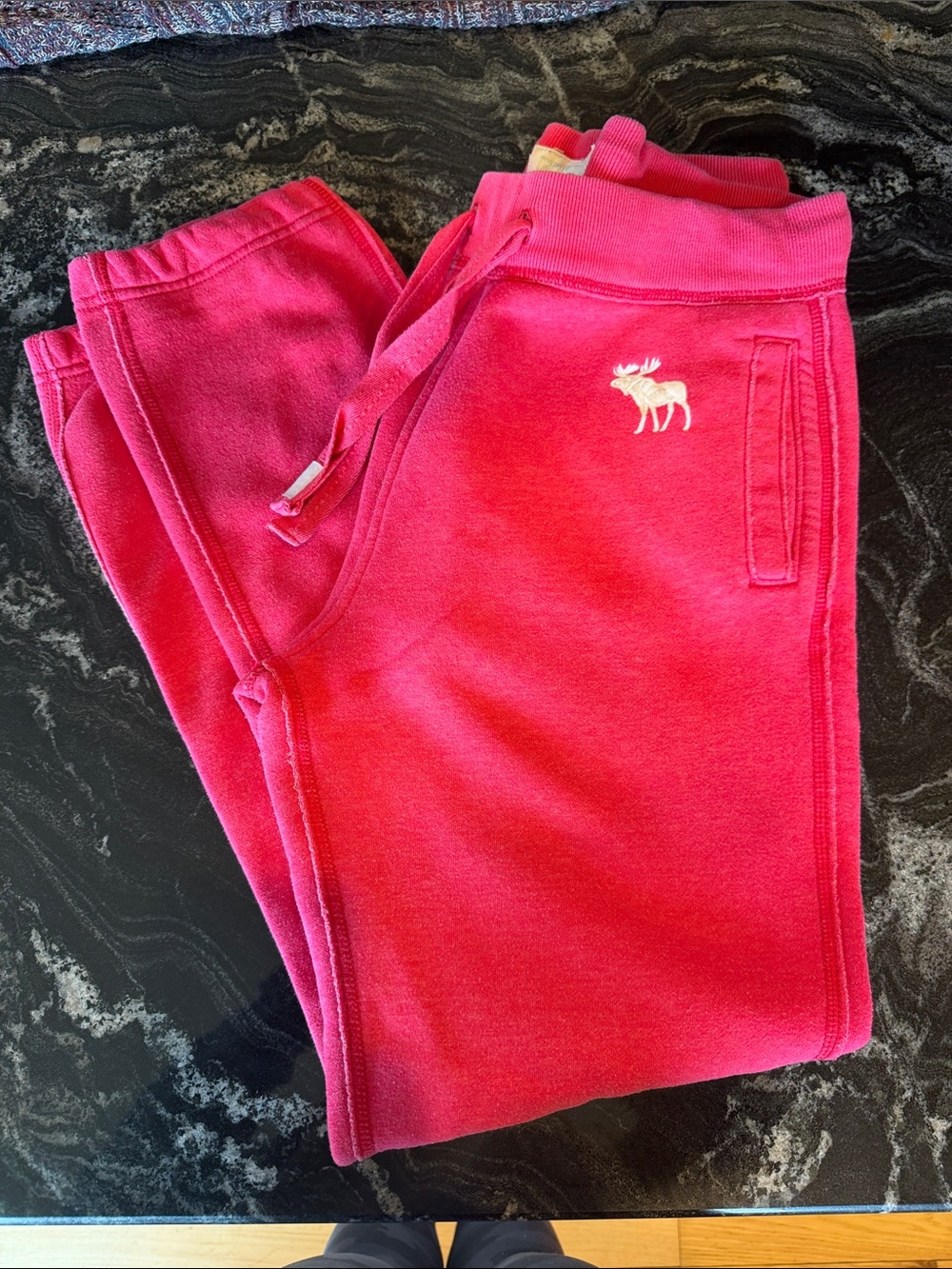 Abercrombie & Fitch Womens Pink Sweatpants with White Moose Logo